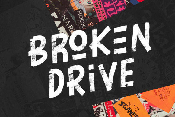 Broken Drive Font: A Bold Display Typeface for Creative Projects