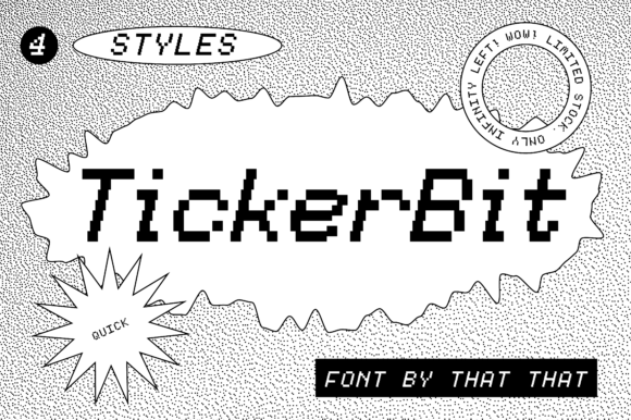 TickerBit Font: A Pixel Display Typeface for Nostalgic Branding